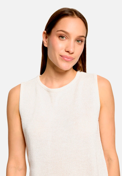 Betty Barclay Offwhite Women Sleeveless Knitted Top SKU: 5451-2017_1014 Image 06