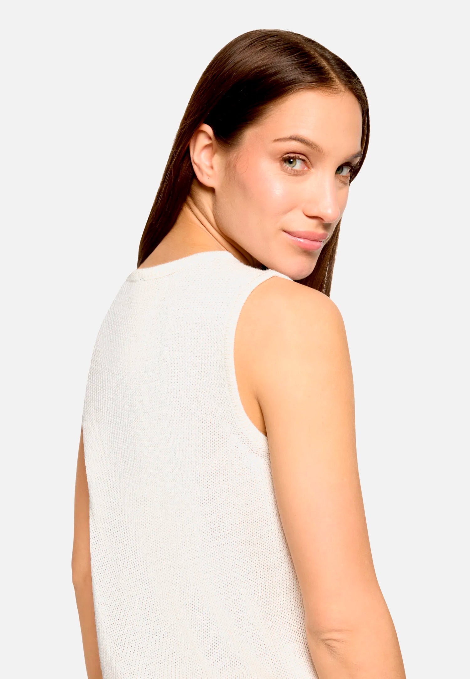 Betty Barclay Offwhite Women Sleeveless Knitted Top SKU: 5451-2017_1014 Image 07