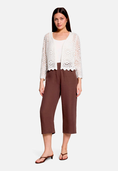 Betty Barclay Offwhite Women Summer Cardigan with 3/4 Sleeves SKU: 5452-2017_1014 Image 02