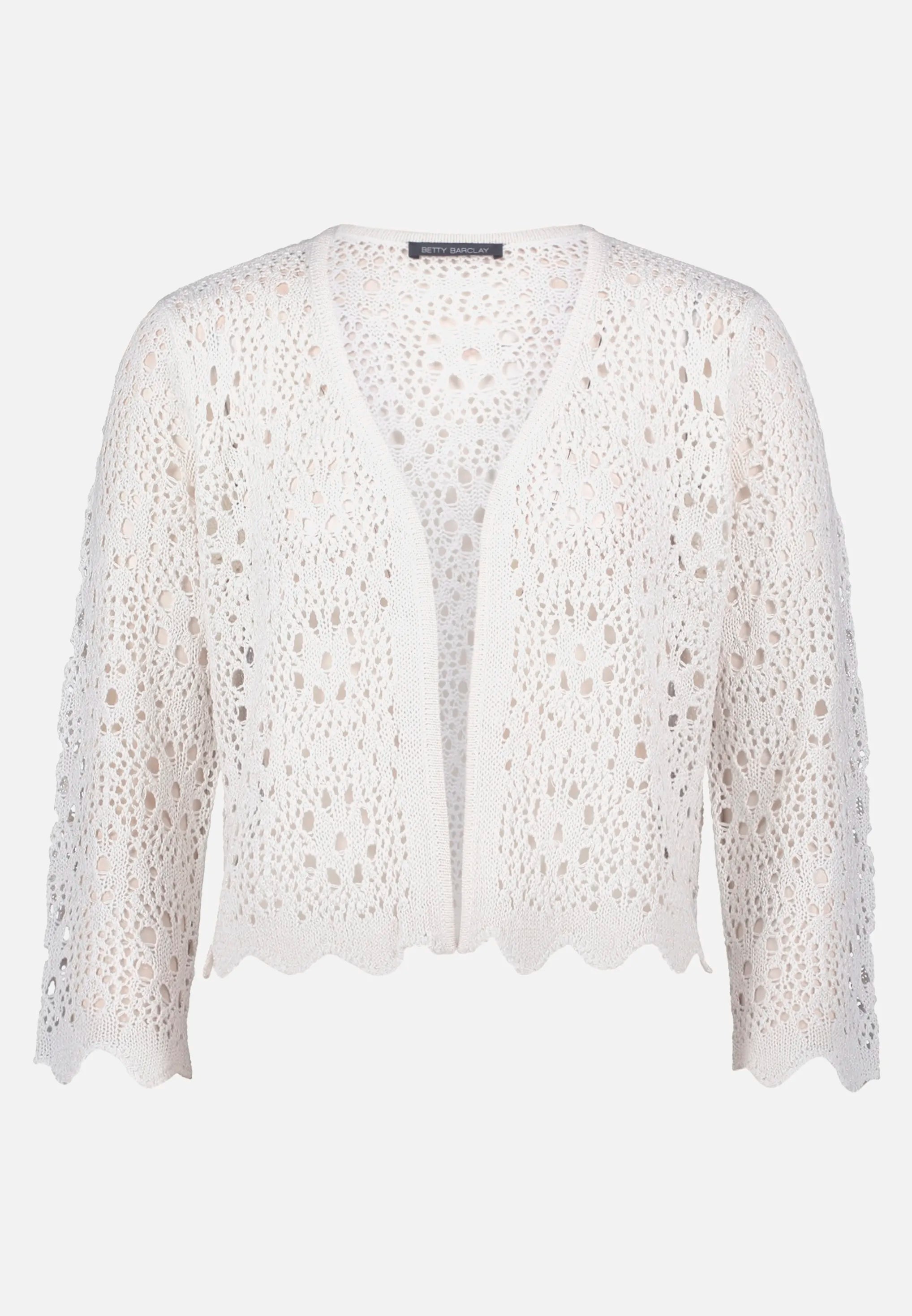 Betty Barclay Offwhite Women Summer Cardigan with 3/4 Sleeves SKU: 5452-2017_1014 Image 04