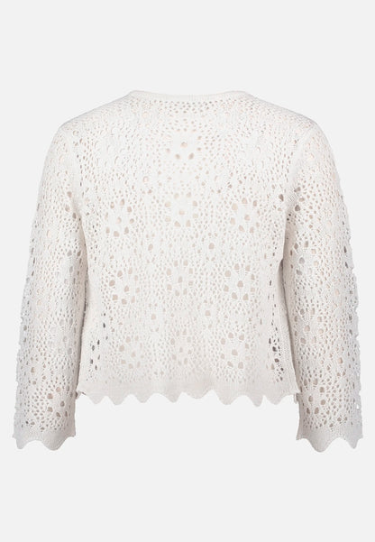 Betty Barclay Offwhite Women Summer Cardigan with 3/4 Sleeves SKU: 5452-2017_1014 Image 05