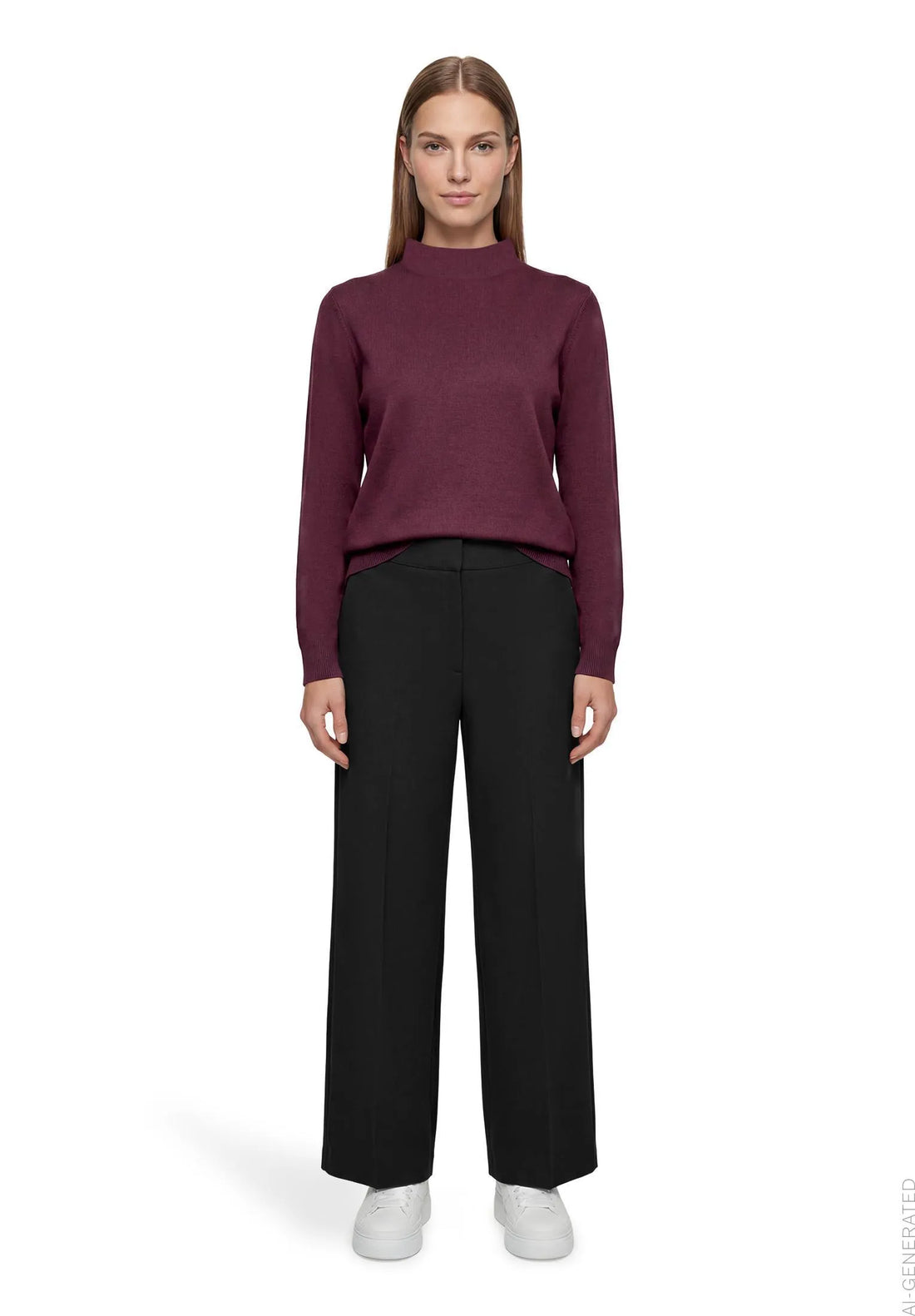 Betty Barclay Maroon Banner Women Basic Knit Jumper SKU: 5483-2907_4697 Image 02