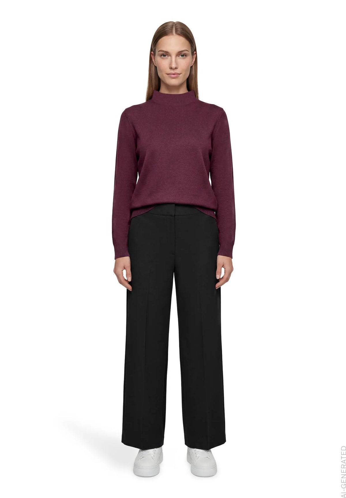 Betty Barclay Maroon Banner Women Basic Knit Jumper SKU: 5483-2907_4697 Image 02