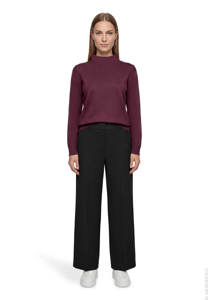 Betty Barclay Maroon Banner Women Basic Knit Jumper SKU: 5483-2907_4697 Image 02