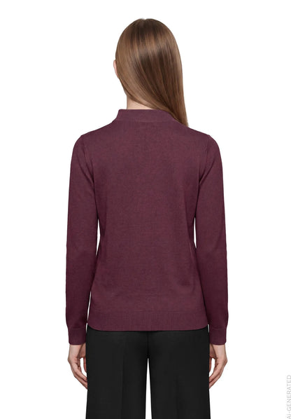 Betty Barclay Maroon Banner Women Basic Knit Jumper SKU: 5483-2907_4697 Image 03