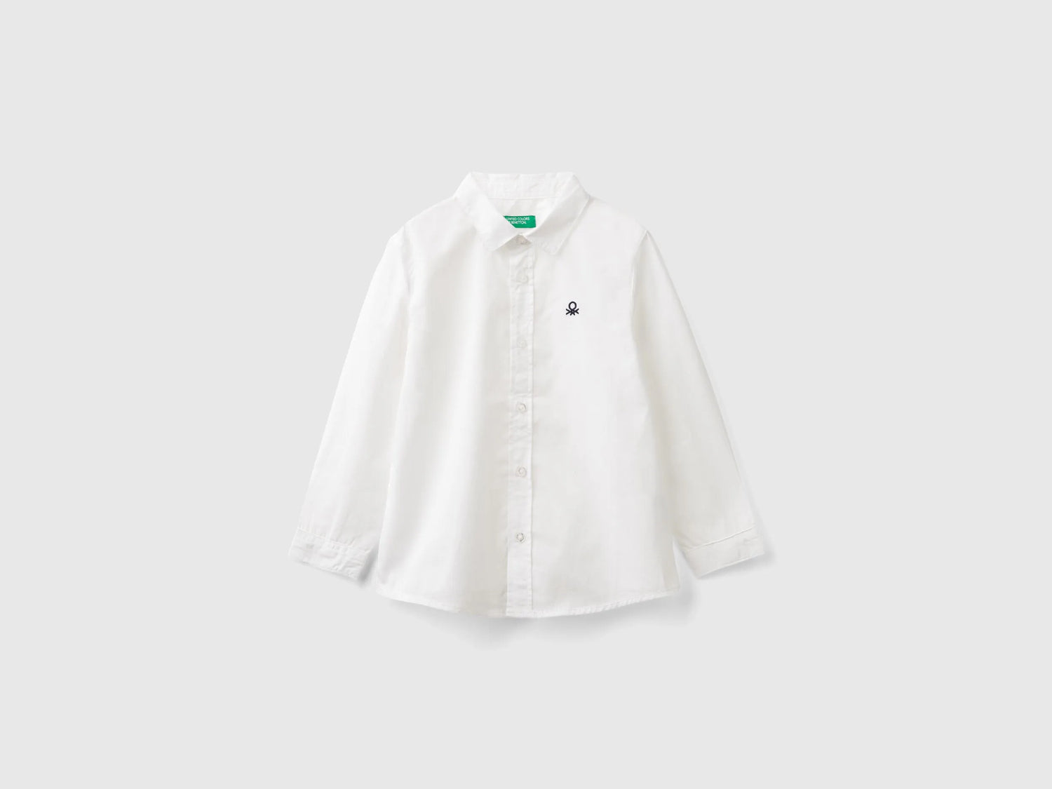 Benetton White Boys White Shirt in Pure Cotton SKU: 54AZGQ00J_101 Image 01