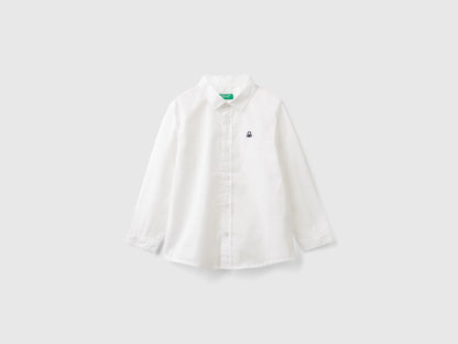 Benetton White Boys White Shirt in Pure Cotton SKU: 54AZGQ00J_101 Image 01