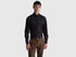 Benetton Black Men Slim Fit Shirt SKU: 551MUQ049_100 Image 01