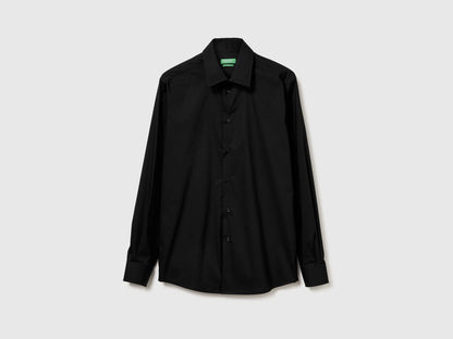 Benetton Black Men Slim Fit Shirt SKU: 551MUQ049_100 Image 05