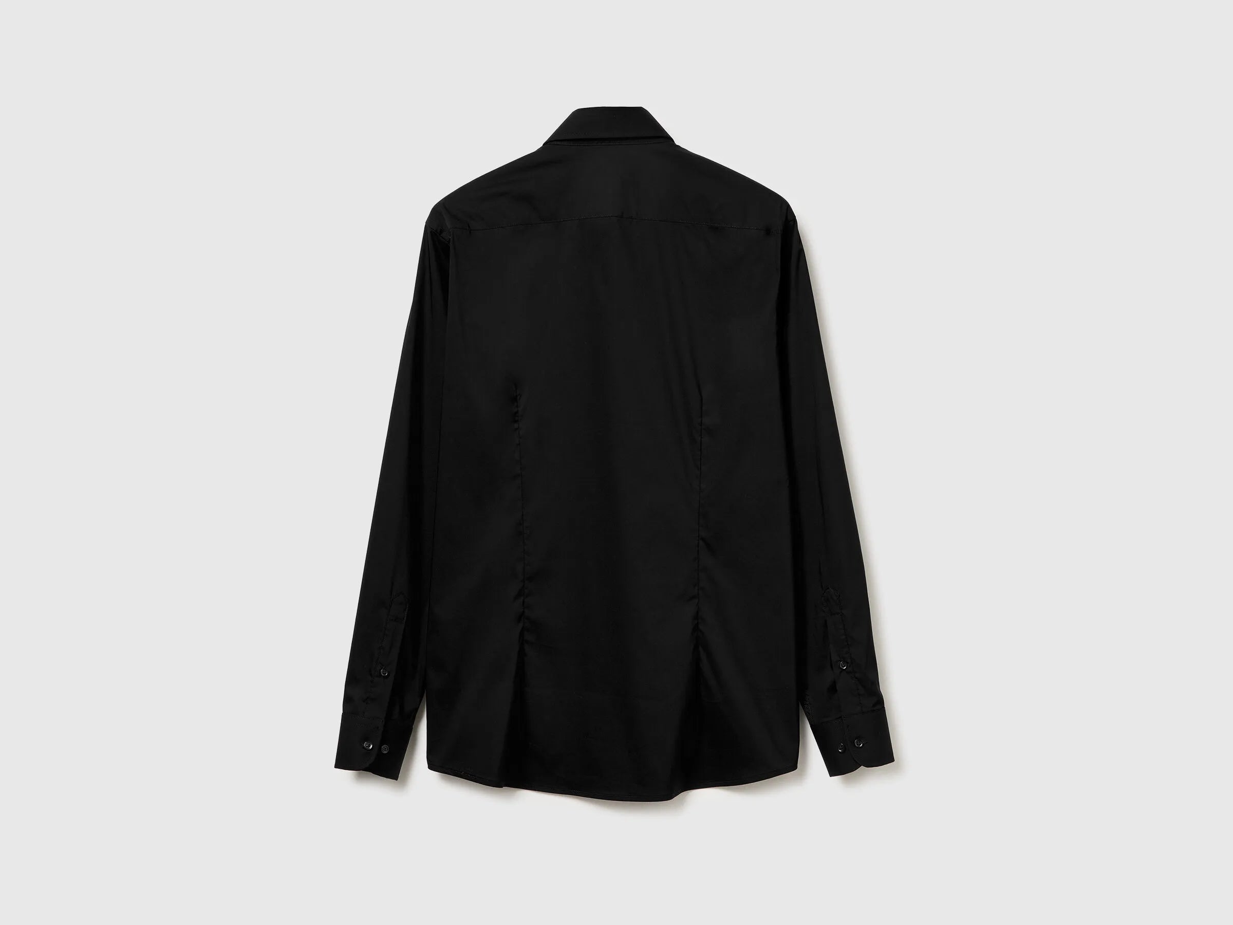 Benetton Black Men Slim Fit Shirt SKU: 551MUQ049_100 Image 06