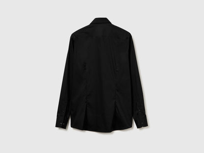 Benetton Black Men Slim Fit Shirt SKU: 551MUQ049_100 Image 06