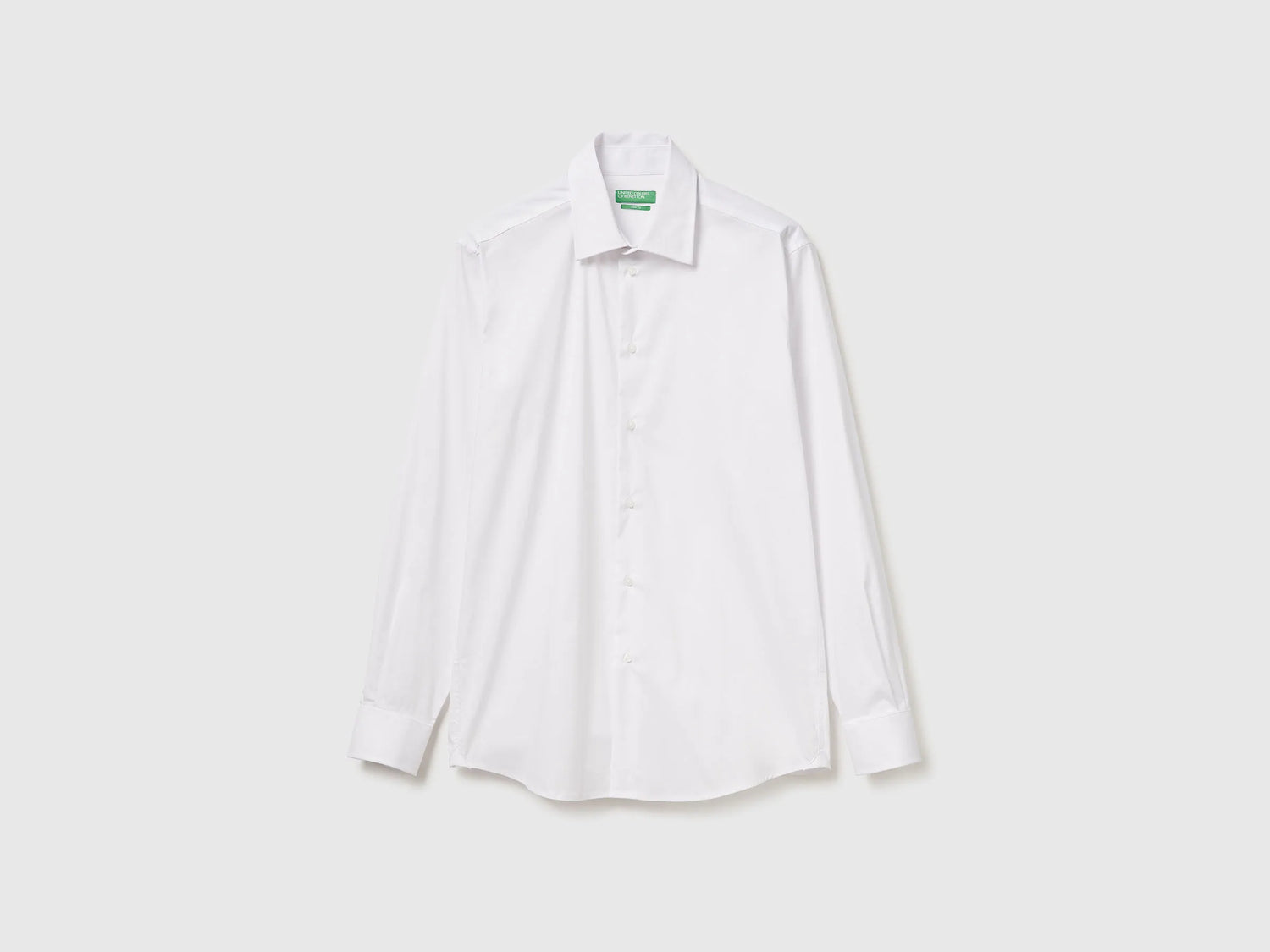 Benetton White Men Slim Fit Shirt SKU: 551MUQ049_101 Image 05
