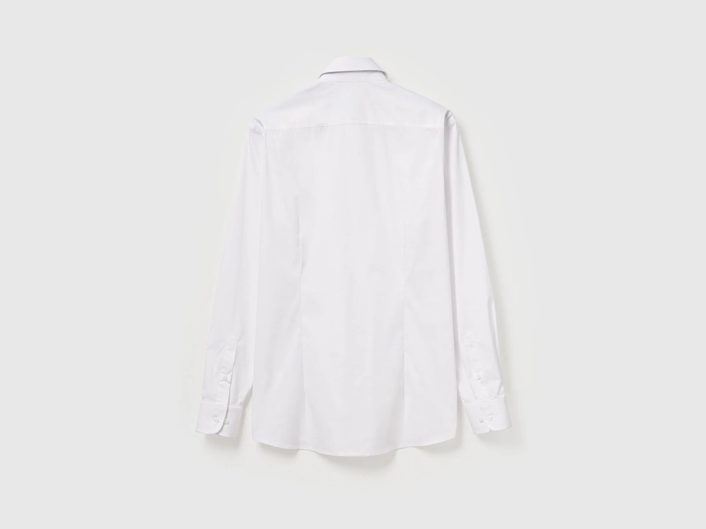 Benetton White Men Slim Fit Shirt SKU: 551MUQ049_101 Image 06