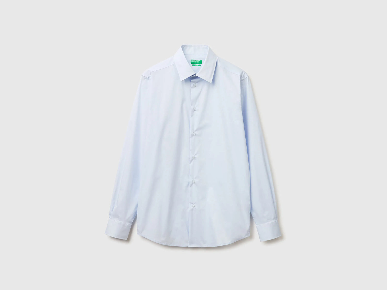 Benetton Light Blue Men Slim Fit Shirt SKU: 551MUQ049_30J Image 01