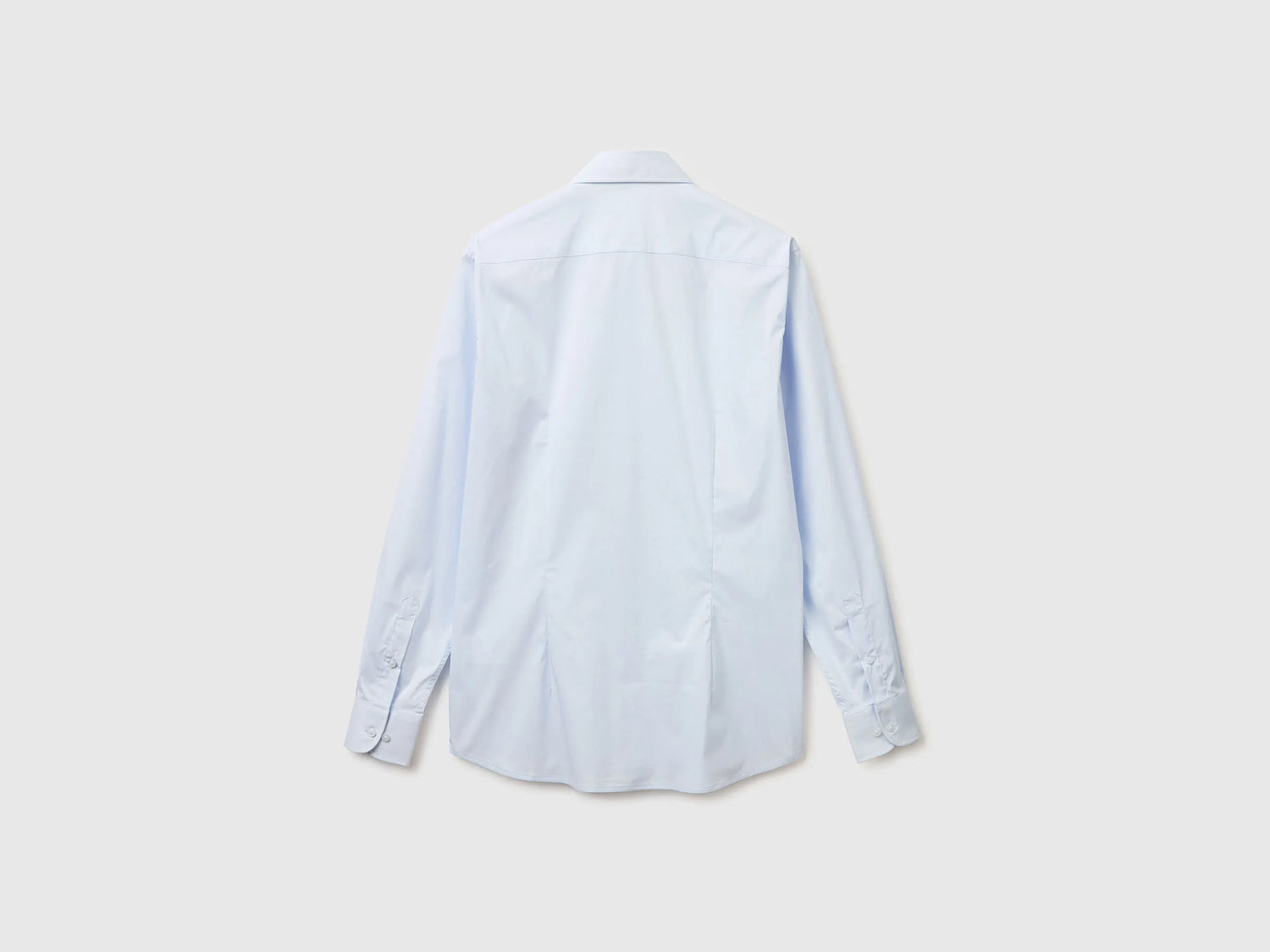 Benetton Light Blue Men Slim Fit Shirt SKU: 551MUQ049_30J Image 02