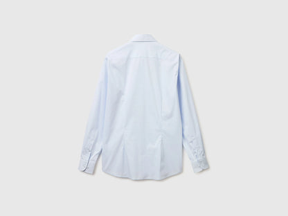 Benetton Light Blue Men Slim Fit Shirt SKU: 551MUQ049_30J Image 02