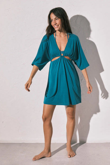 Women Secret_Light Blue_Blue Jersey-Knit Short Cut-Out Dress_5543683_17_01