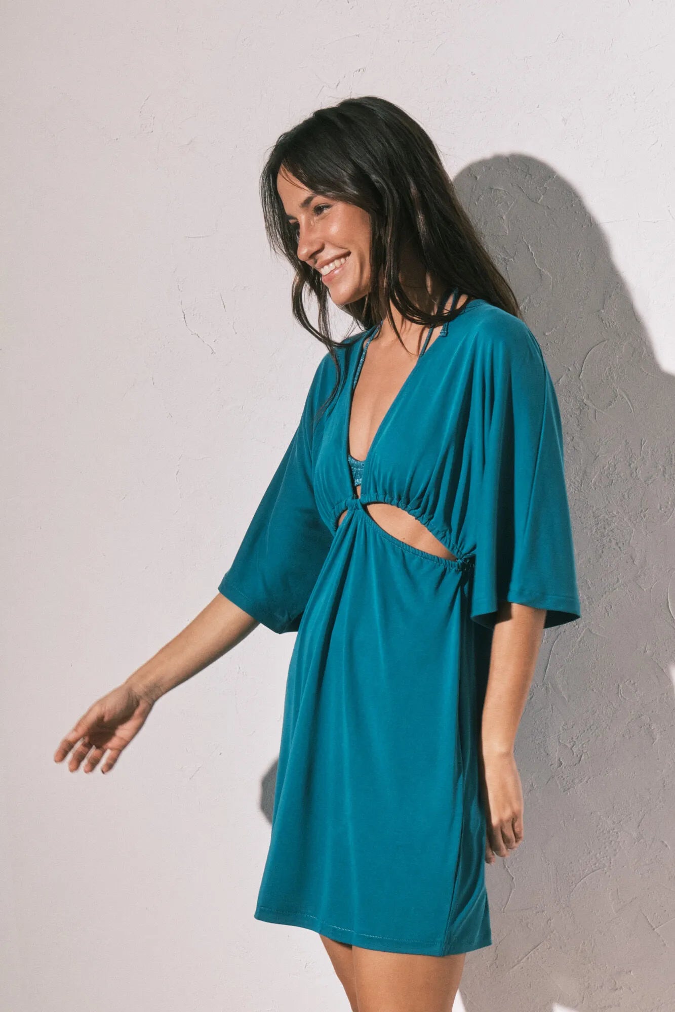 Women Secret_Light Blue_Blue Jersey-Knit Short Cut-Out Dress_5543683_17_03