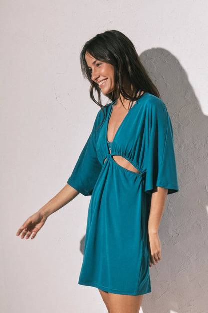 Women Secret_Light Blue_Blue Jersey-Knit Short Cut-Out Dress_5543683_17_03