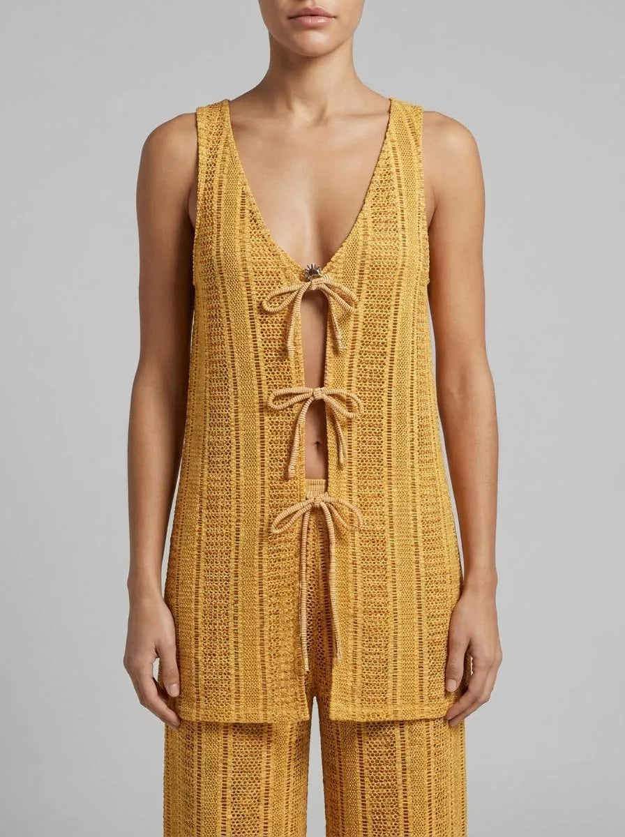 Women Secret_Multicoloured_Multicoloured Crochet Long Open Tunic_5543699_98_00