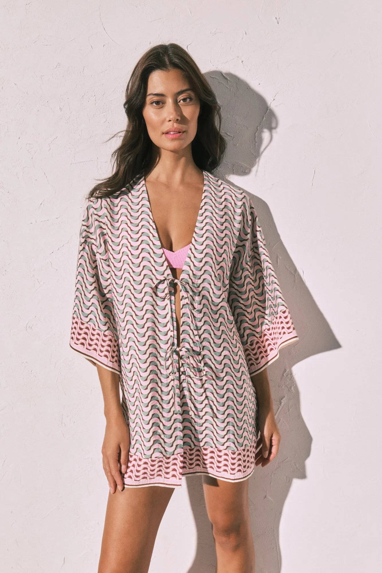 Women Secret Multicoloured Women Geometric Print Short Kimono Tunic SKU: 5543700_98 Image 02