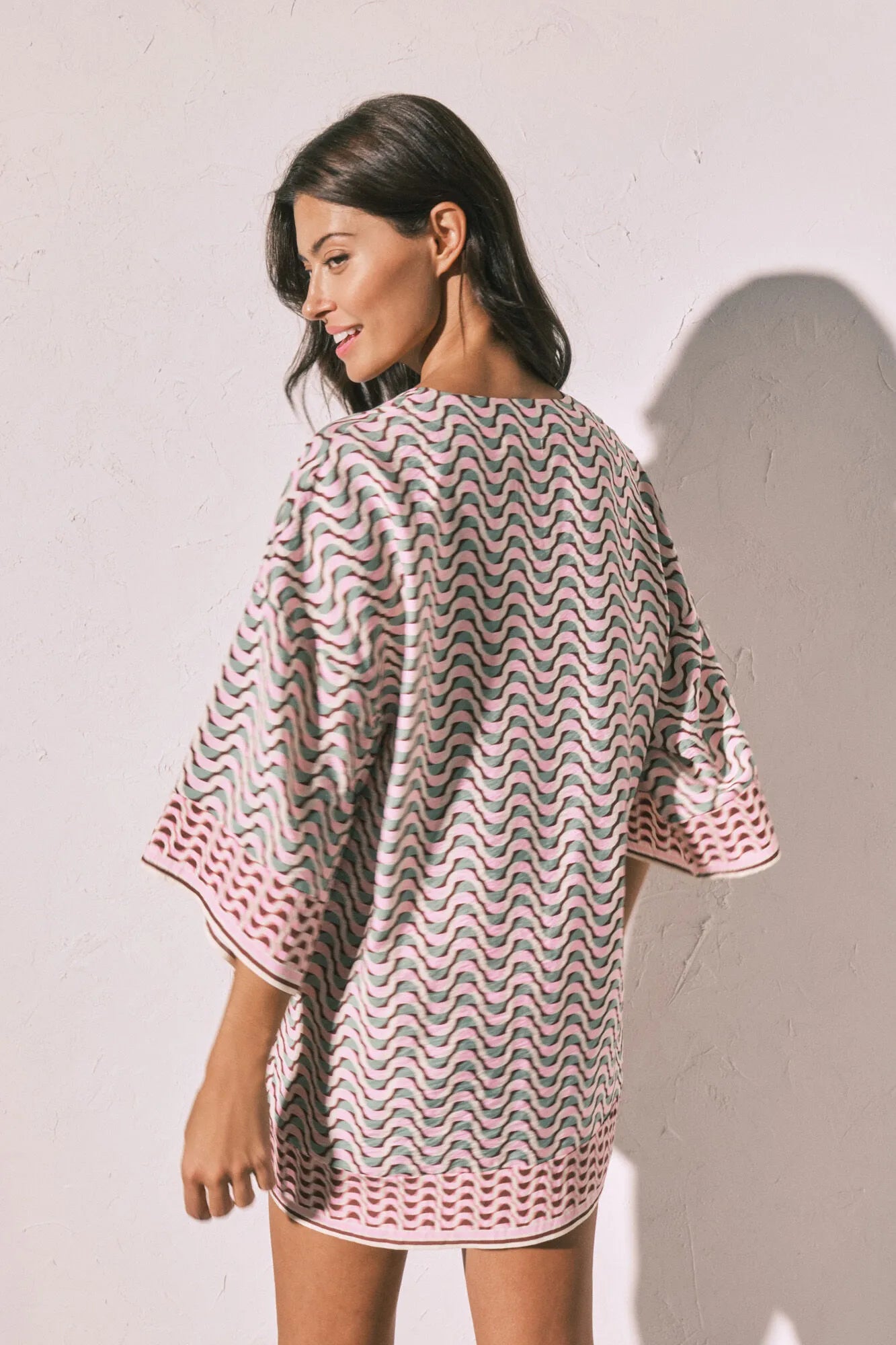 Women Secret Multicoloured Women Geometric Print Short Kimono Tunic SKU: 5543700_98 Image 03