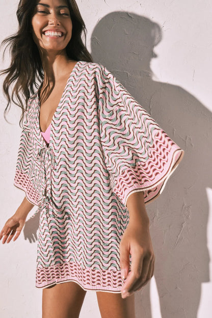Women Secret Multicoloured Women Geometric Print Short Kimono Tunic SKU: 5543700_98 Image 06