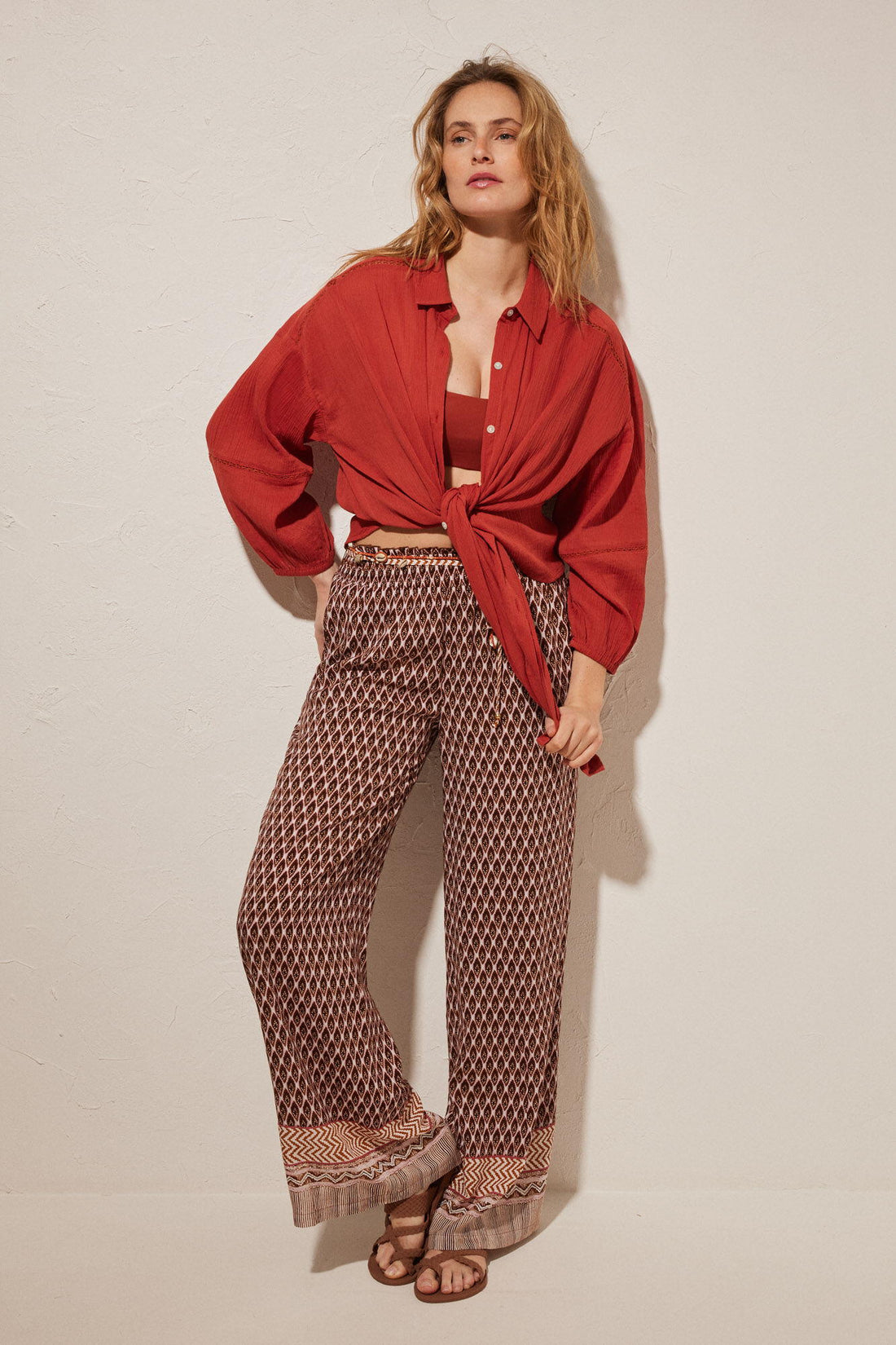 Printed Loose Fit Trousers_5547396_73_01