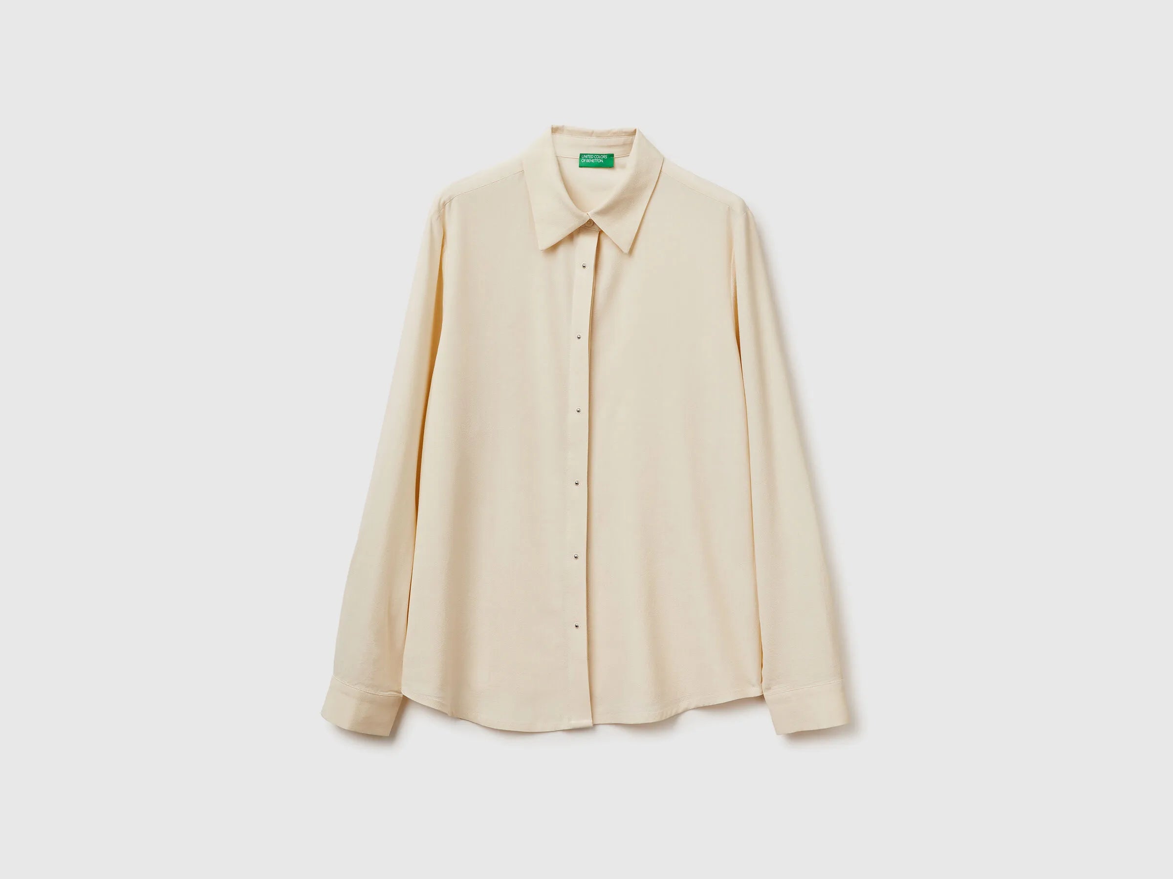 Benetton Creamy White Women Crepe Shirt SKU: 55M1DQ0CP_3C9 Image 05