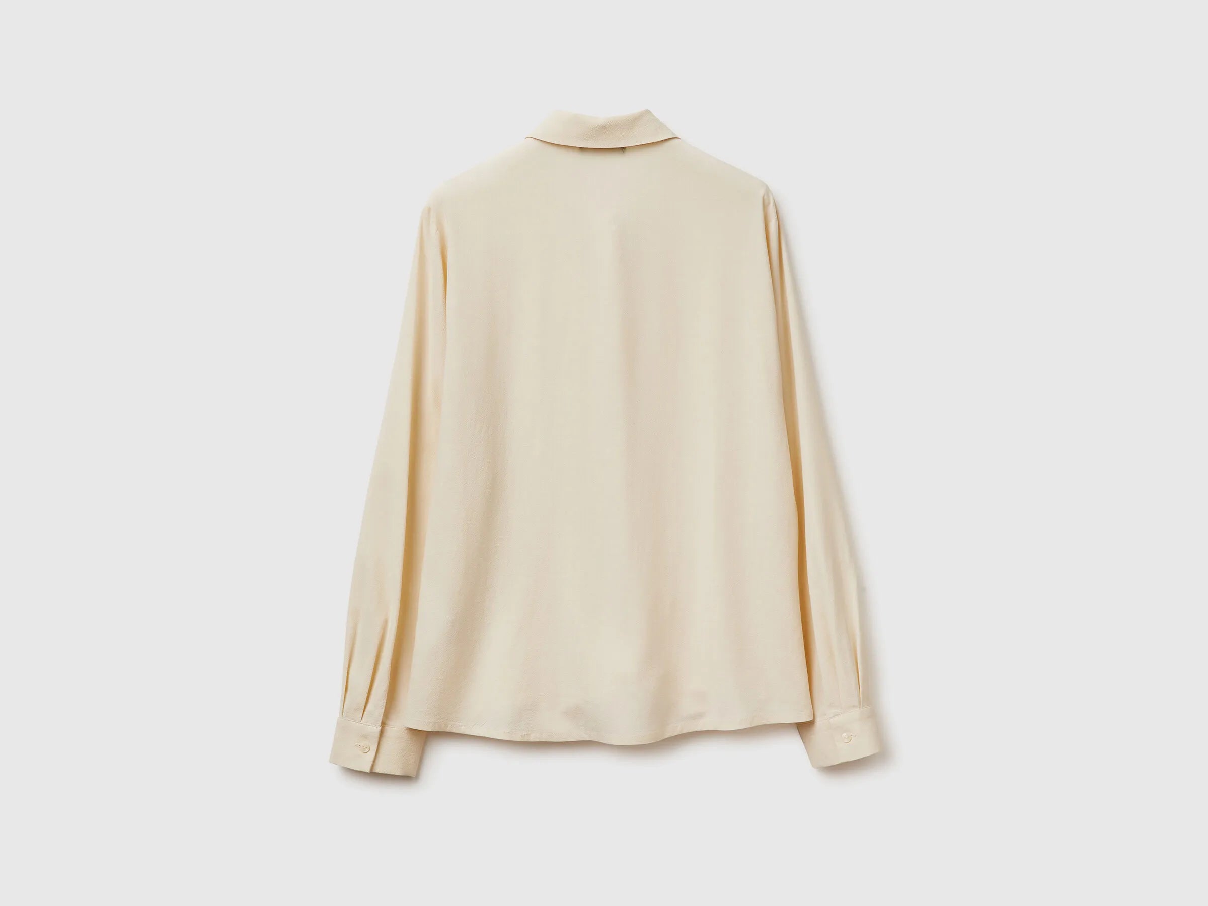 Benetton Creamy White Women Crepe Shirt SKU: 55M1DQ0CP_3C9 Image 06