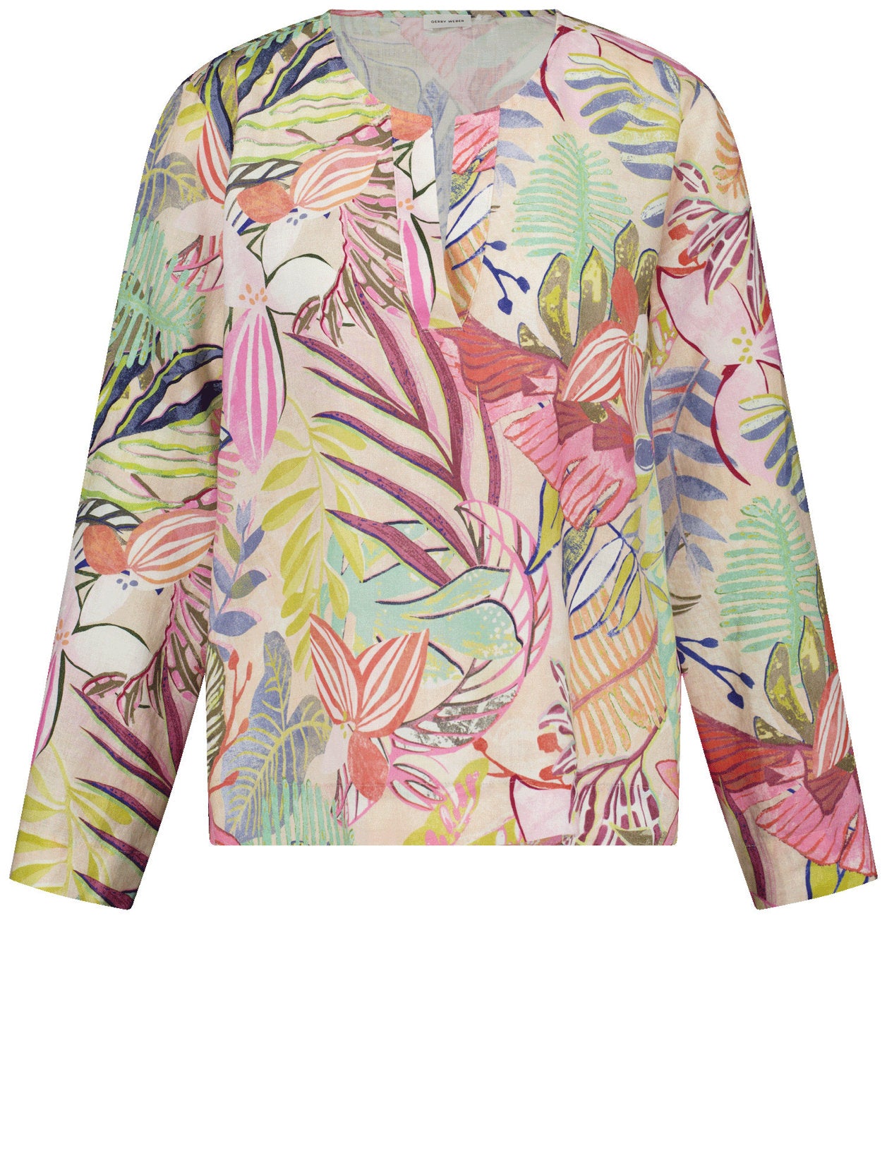 Gerry Weber_Tunic Blouse Made of Pure Linen with an All-Over Floral Pattern_560062-31476_5037_02