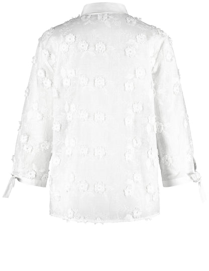 Gerry Weber_Blouse with 3/4-Length Sleeves and 3D Floral AppliquŽing_560106-31451_99600_06