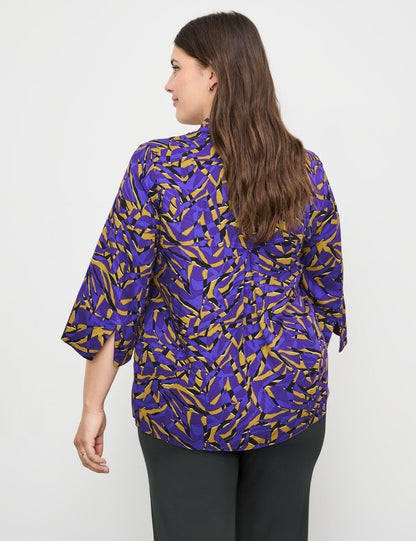 3/4-Sleeve Blouse With An All-Over Print_560503-21105_3482_06