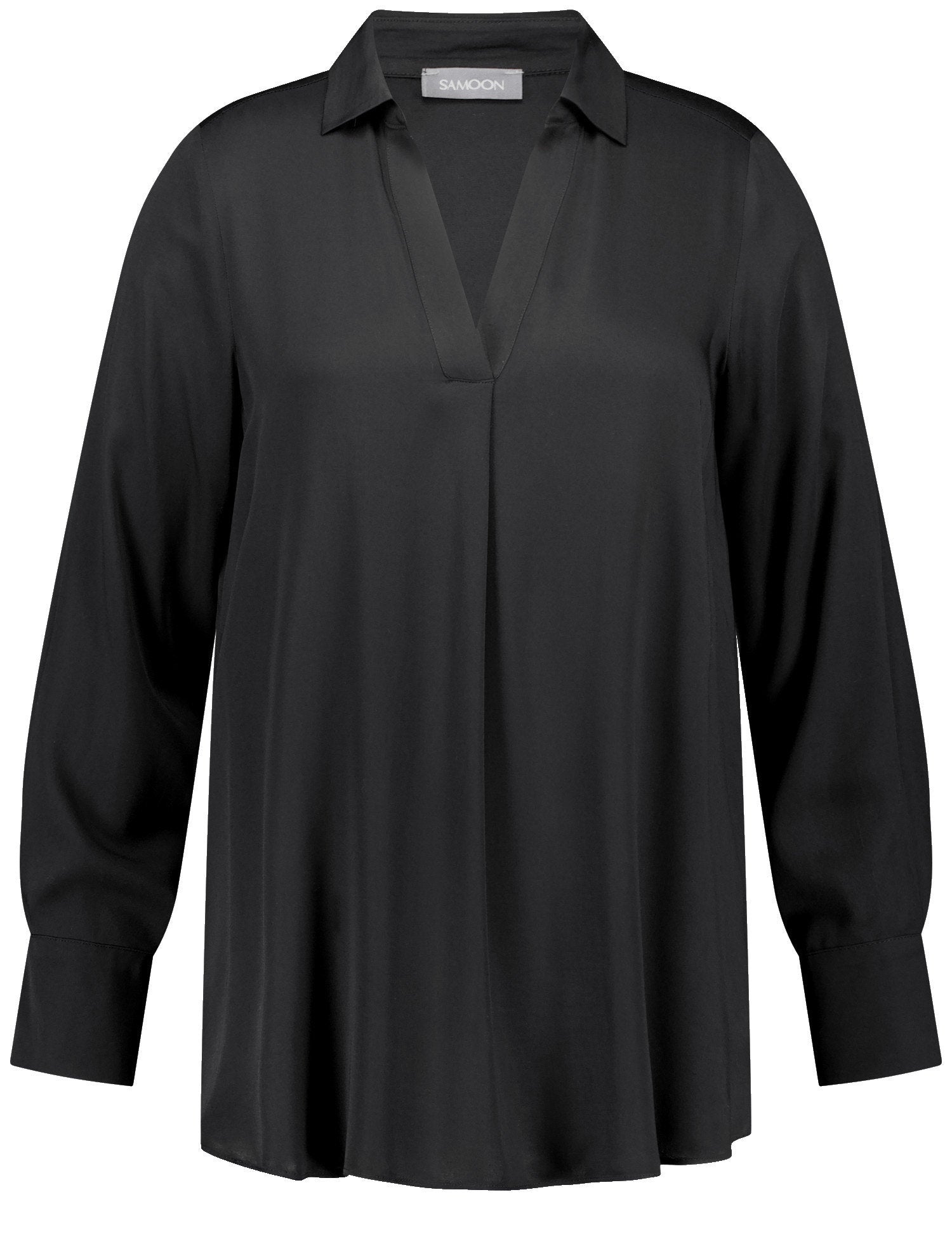 Long Sleeve Blouse with V Neckline_560537-21158_1100_02