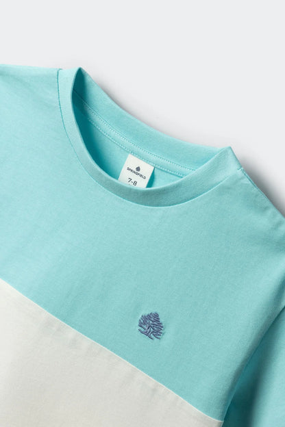 Springfield Blue Boys Color Block Short Sleeve Boys&