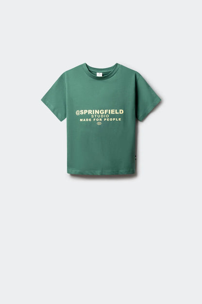 Springfield Green Boys Boxy Short Sleeve T-Shirt SKU: 5653271_24 Image 01