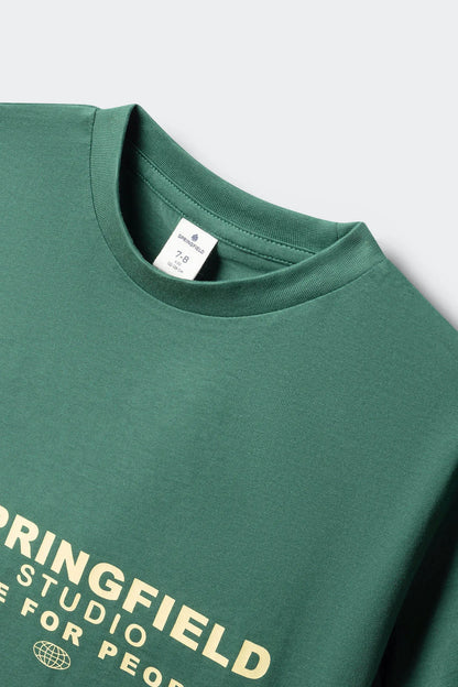 Springfield Green Boys Boxy Short Sleeve T-Shirt SKU: 5653271_24 Image 03