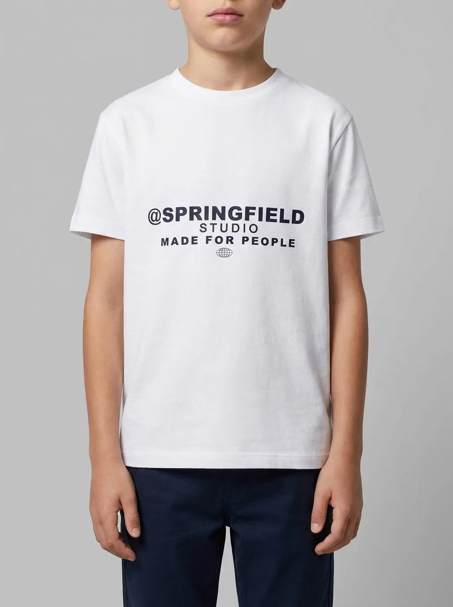 Springfield White Boys Boxy Short Sleeve T-Shirt SKU: 5653271_99 Image 00