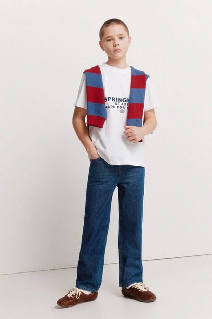 Springfield White Boys Boxy Short Sleeve T-Shirt SKU: 5653271_99 Image 05