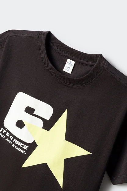 Springfield Black Boys Short Sleeve Urban T-Shirt Kids SKU: 5653282_01 Image 03