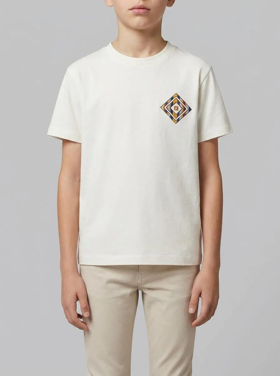 Springfield White Boys Ethnic Short-Sleeved T-Shirt SKU: 5653293_96 Image 00