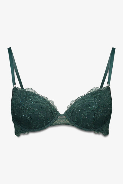 Women Secret_Green Print_Beautiful Padding Green Lace Bra_5662027_29_06