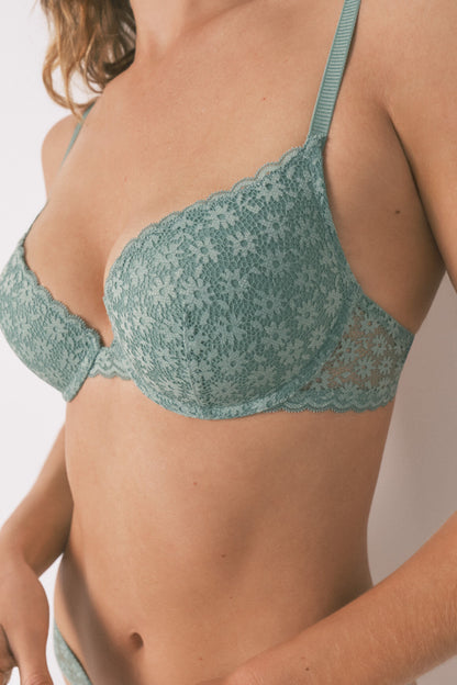 Women Secret_GORGEOUS Green Floral Lace Push-Up Bra in Different Cup Sizes_5662847_21_02
