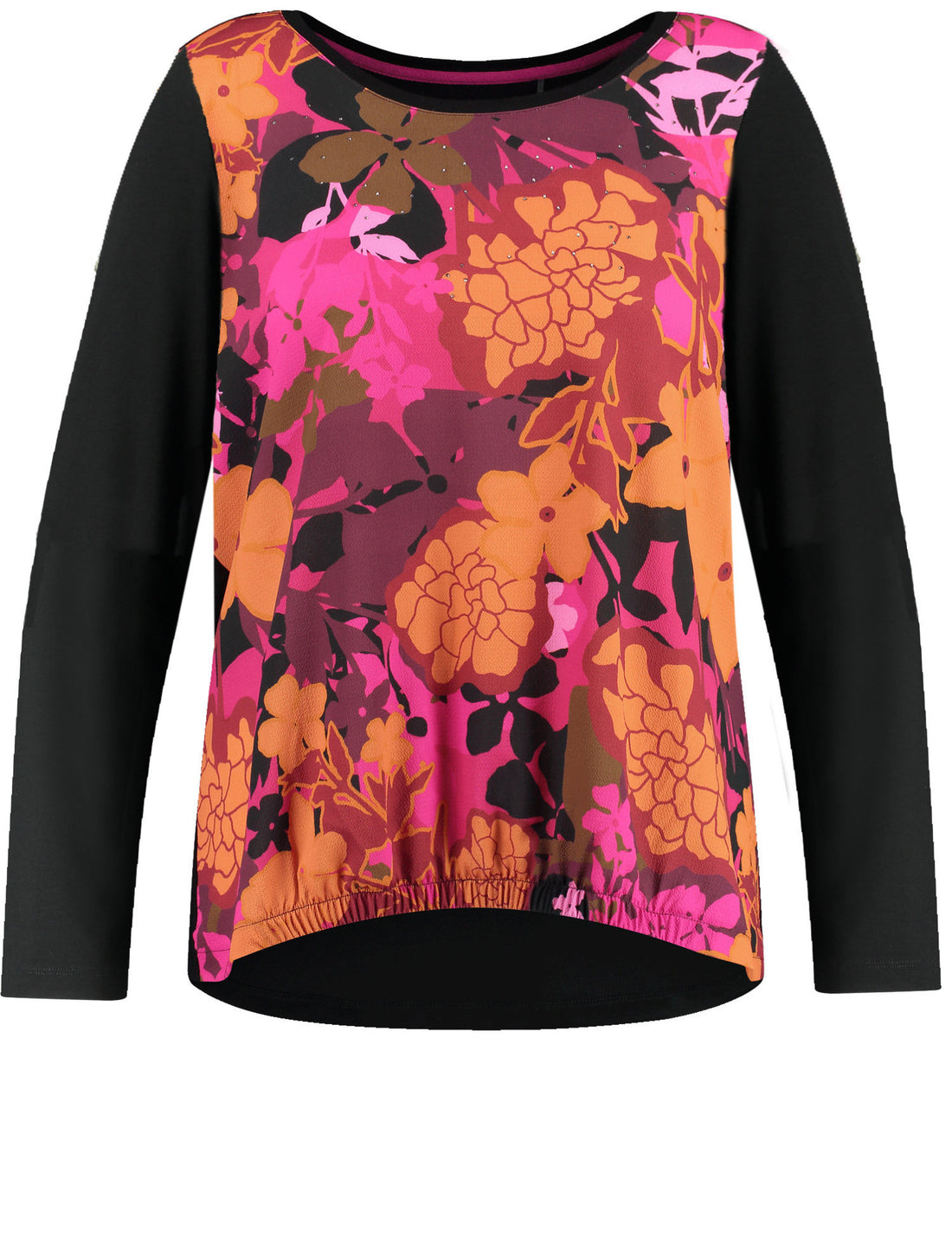 Long Sleeve Top With A Floral Blouse Front_02