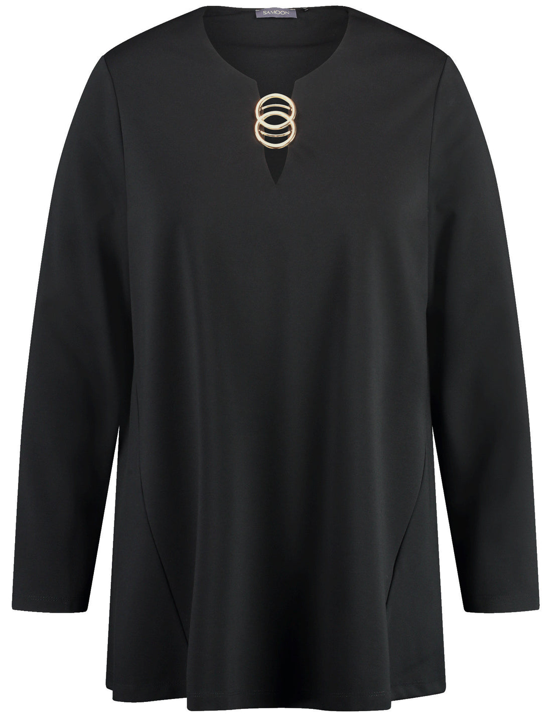 Flared Long Sleeve Top With A Decorative Detail_02