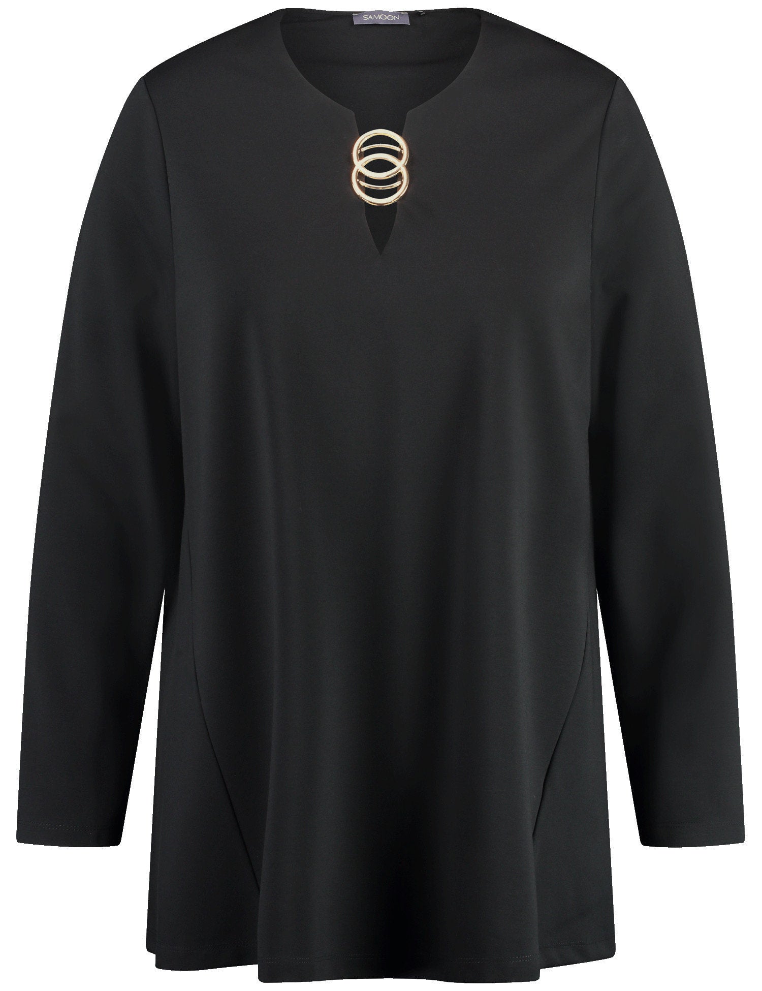 Flared Long Sleeve Top With A Decorative Detail_02