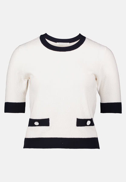 Betty Barclay_Cream/Dark Blue_Fine Knit Round Neck Sweater_5886-3077_1883_05