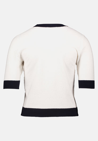 Betty Barclay_Cream/Dark Blue_Fine Knit Round Neck Sweater_5886-3077_1883_06