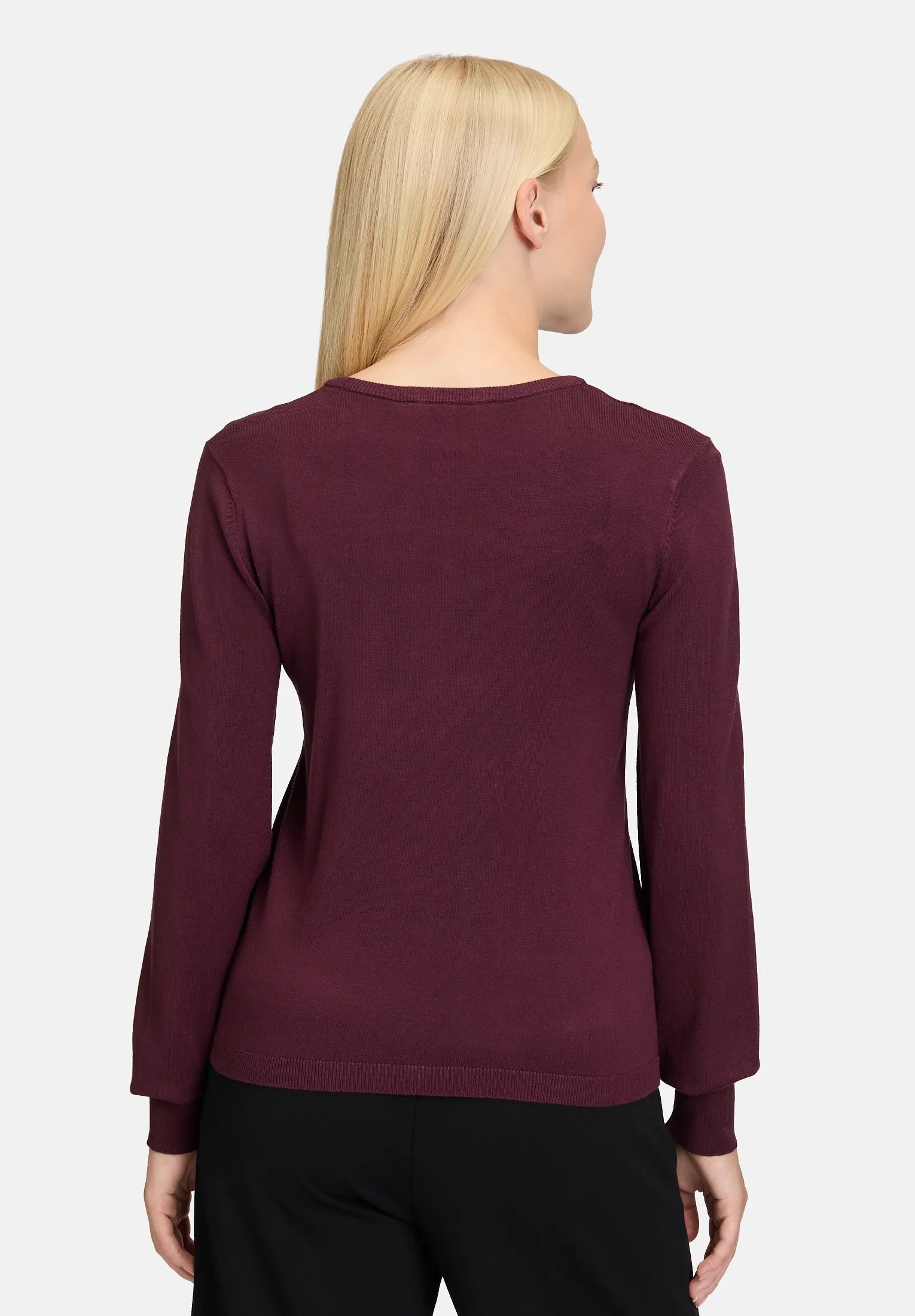Betty Barclay_Dark Aubergine_Knitted Sweater with Knitted Details_5892-3070_4685_03