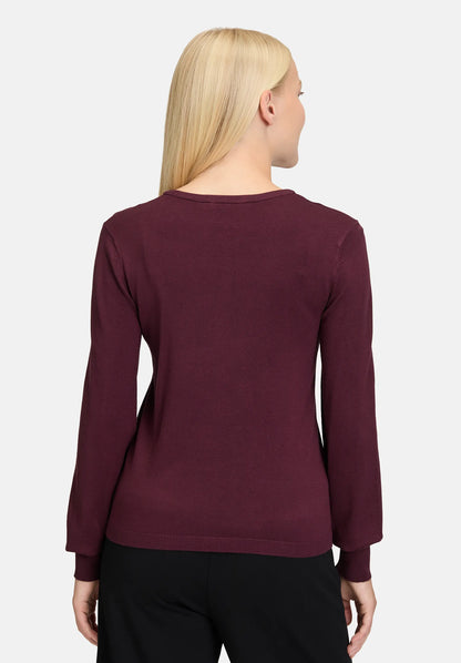 Betty Barclay_Dark Aubergine_Knitted Sweater with Knitted Details_5892-3070_4685_03